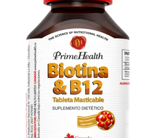 Biotina + B12 x 60 Tabletas  Masticables Prime Health
