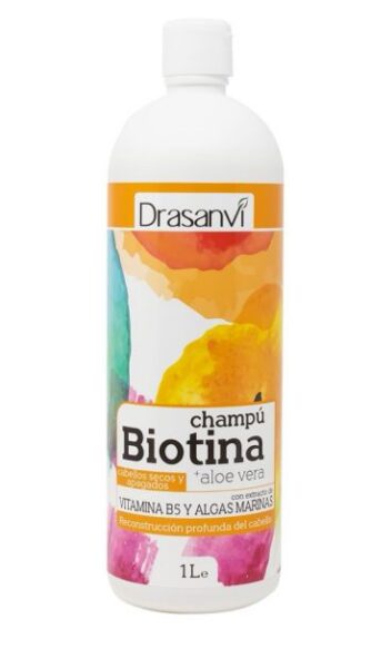 Champú Biotina y Aloe Vera - Cabello Seco y Apagado 1 L Drasanvi