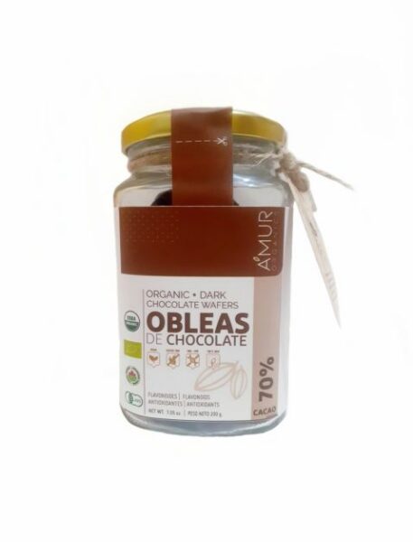 Chocolate wafers obleas 70% de cacao 200 gr