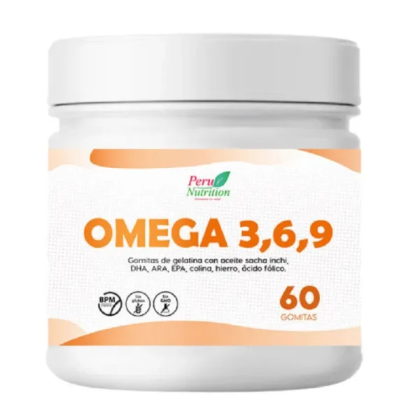 Omega 3 6 y 9  100 mg x 60 Gomitas Peru Nutrition